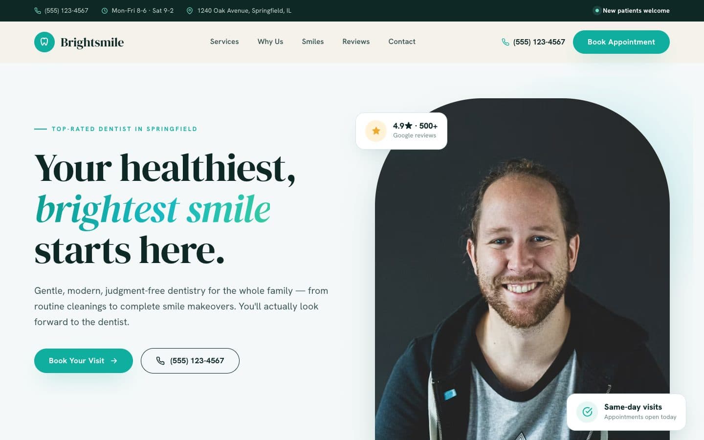 BrightSmile Dental website
